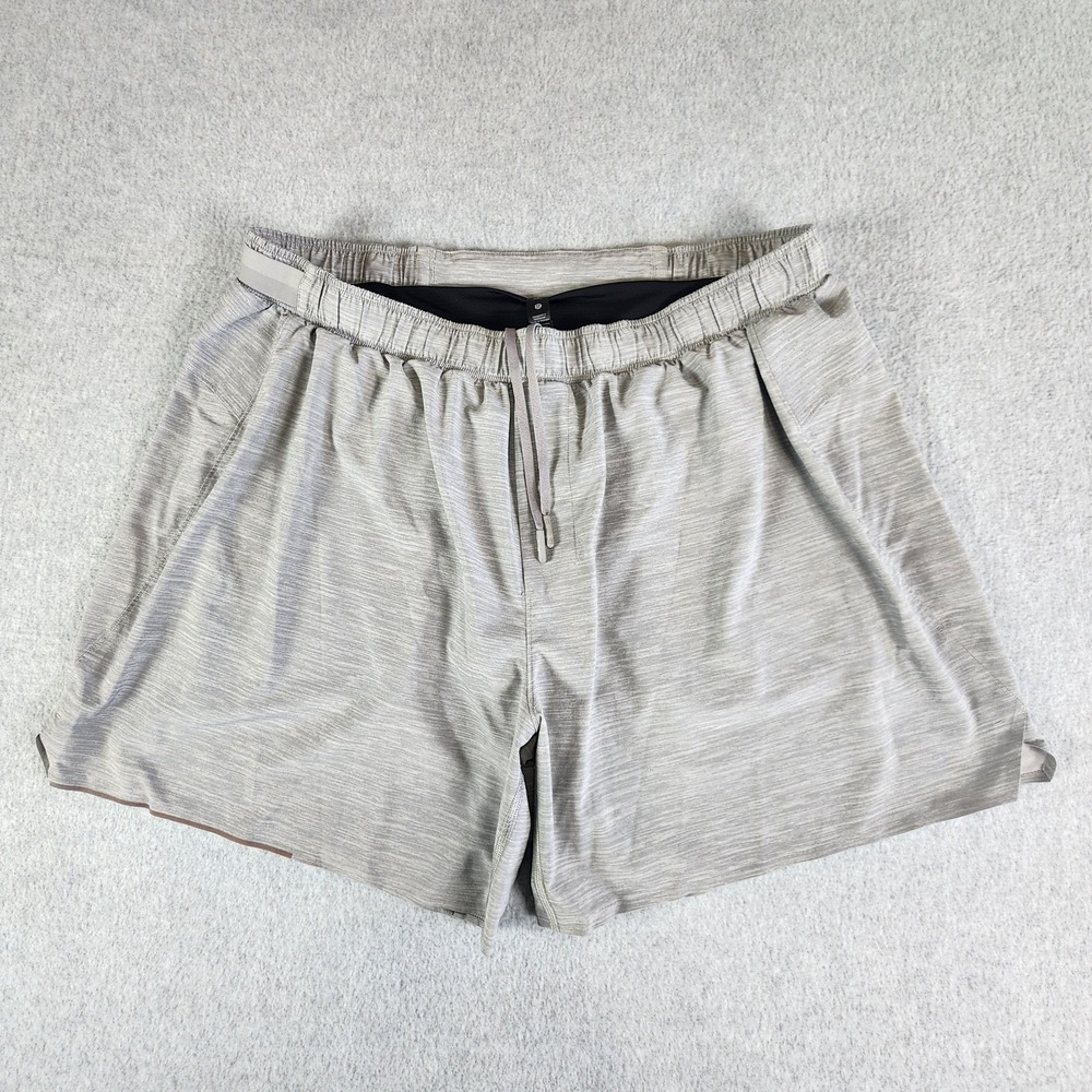 Lululemon Surge Short Mens XXL 34x6 Gray Lined Run Gym‎ Workout Sports M7AB2S